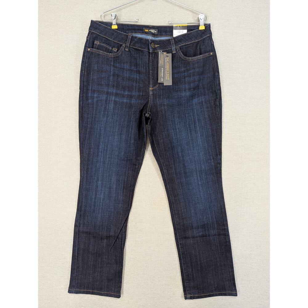 Lee Blue Jeans Size 16 Short Mid Rise Straight Leg Regular Fit NWT -0625D165